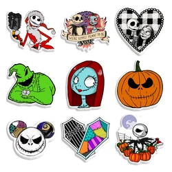 10 sztuk/partii Nightmare Before Christmas Disney płaskie zestaw z żywicy płaskie z tyłu ozdoby do domu sztuka DIY rękodzieło naklejki akcesoria