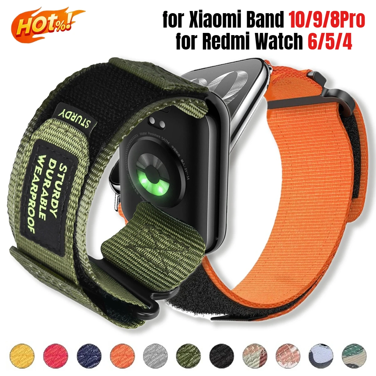 Nylon-Armband für Xiaomi Band 10Pro 9Pro 8Pro Smartwatch Sportarmband für Redmi Watch 6 5 4 Armband-Zubehör