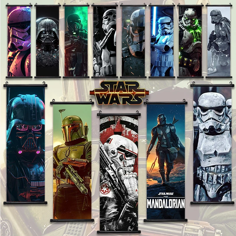 Disney Star Wars Stormtrooper Movie Comic Poster Wall Artwork Canvas Painting Luke Skywalker Hanging Scroll Decor Art Wallpaper