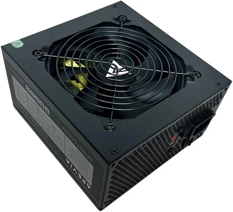 600W ATX Power Supply with Auto-Thermally Controlled 120mm Fan, 115/230V Switch, All Protections