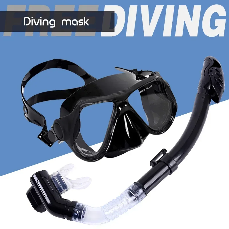 

Professional swimming Snorkeling Set Anti-Fog Silicone Tempered Glass Diving Mask Adult's Original Goggles Leak-Proof Mask