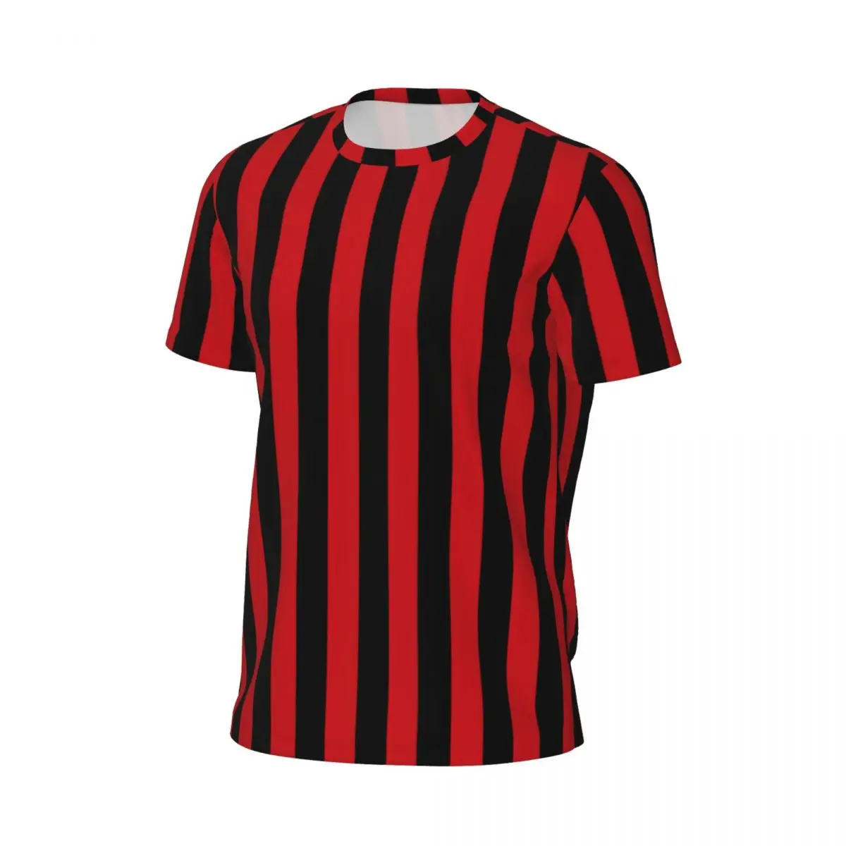 Vertical Striped T-Shirt Red and Black Stripes Novelty Sportswear T Shirts Short-Sleeve Quick Dry Tshirt Summer Vintage Tees