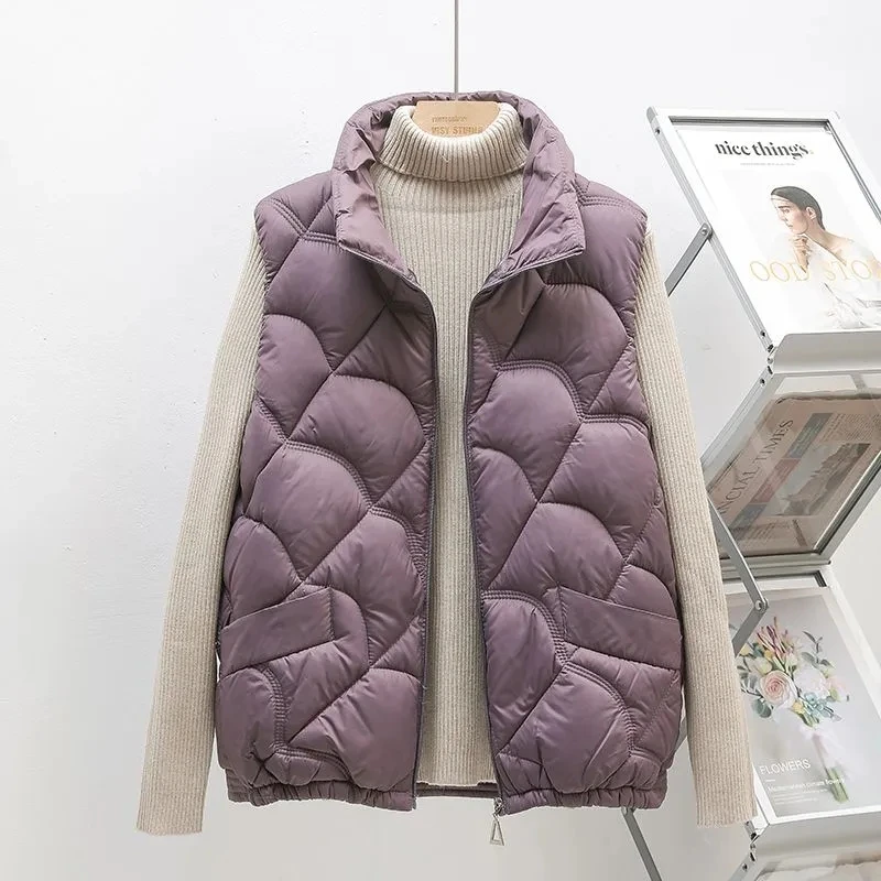 

2025 New Puff Vest Women Winter Sleeveless Puffer Jacket Women Warm Cotton Jacket Vest Cardigan Korean Fashion Coats Clothing