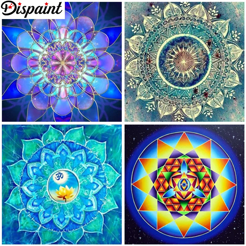 

Dispaint полная алмазная живопись "Пейзаж Мандала" смола дрель вышивка 5D Diy алмазная живопись ручная работа вышивка крестиком подарок