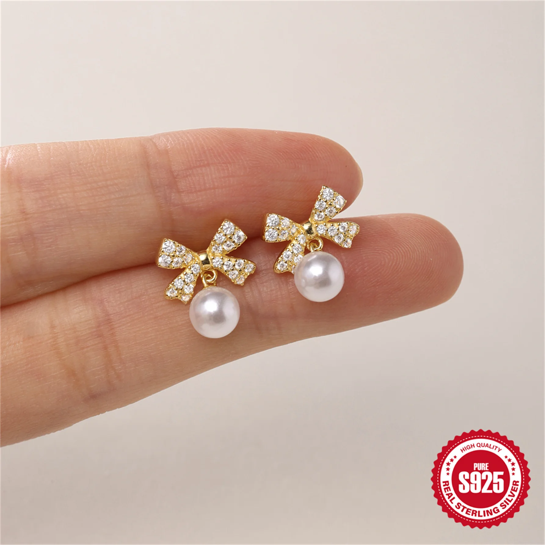 

AIDE 925 Sterling Silver Butterfly Tassel Pearl Pendant Simple Style Charm Earrings Beautiful Jewelry for Women Party Gift