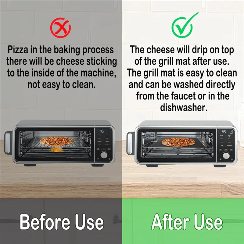 A74G-فرن حصيرة لأسفل الفرن لملحقات مقلاة الهواء نينجا الوجه حصيرة الخبز ملاءات مقلاة الهواء