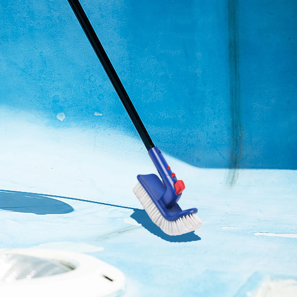 فرشاة حمام السباحة فرشاة تنظيف اليد نهاية منحنية 180 درجة زاوية حمام السباحة وفرشاة الدرج شعيرات دقيقة لتنظيف حوض السباحة الساخن