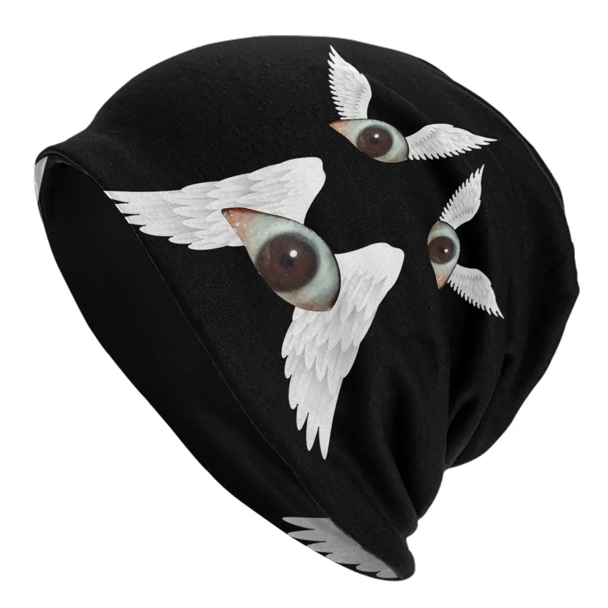 Weirdcore Aesthetic Winged Eyes Pocket Strangecore Warm Knitted Cap Hip Hop Bonnet Hat Autumn Winter Beanies Hats for Men Women