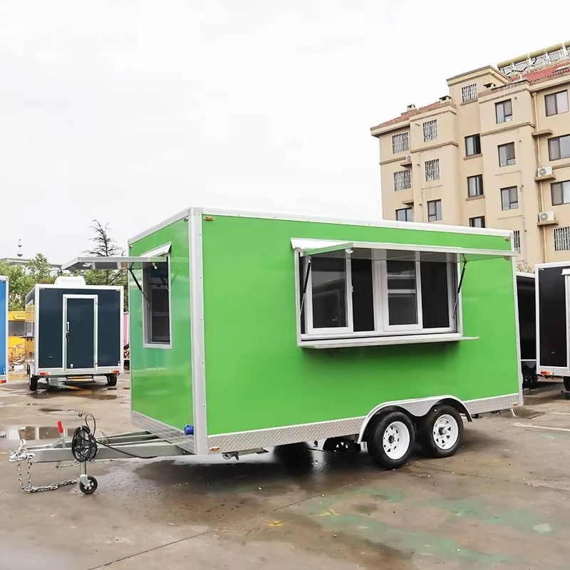 Customized Easy Clean Food Truck Food Trailer Stainless Steel Interior Mobile Catering Cart for Hygiene