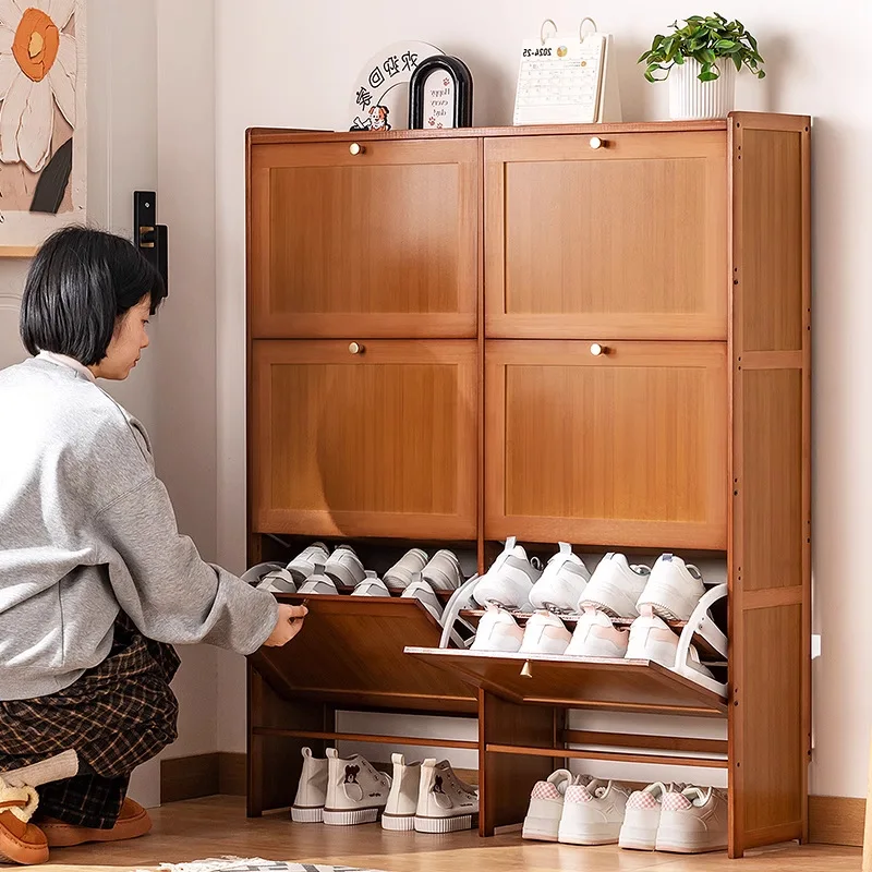 Ultra-thin shoe cabinet, high vertical entry cabinet, integrated door shoe rack,rack with door storage rack
