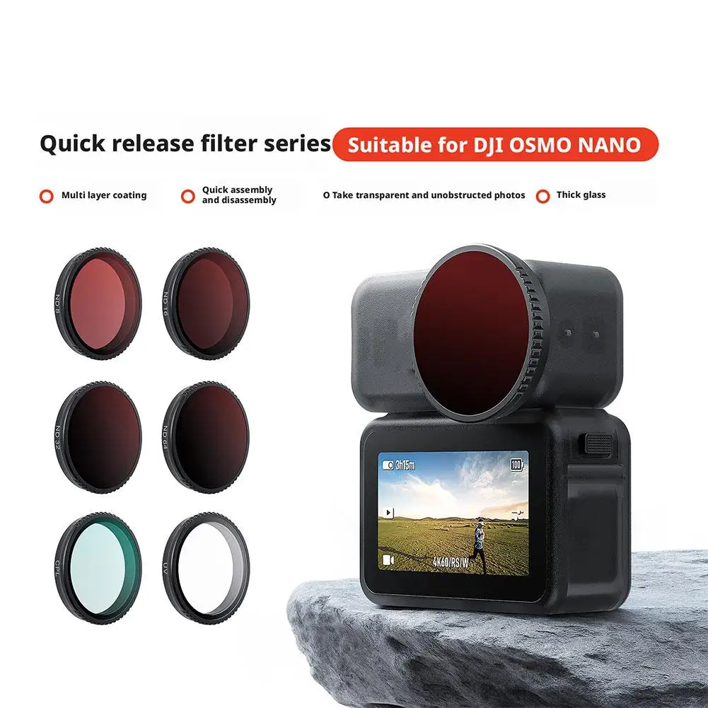 DJI Osmo Nano レンズ用クイックリリースフィルター UV CPL ND8+ND16+ND32+ND64 フィルターセット ND8+ND16+ND32+CPL カメラフィルターアクセサリー