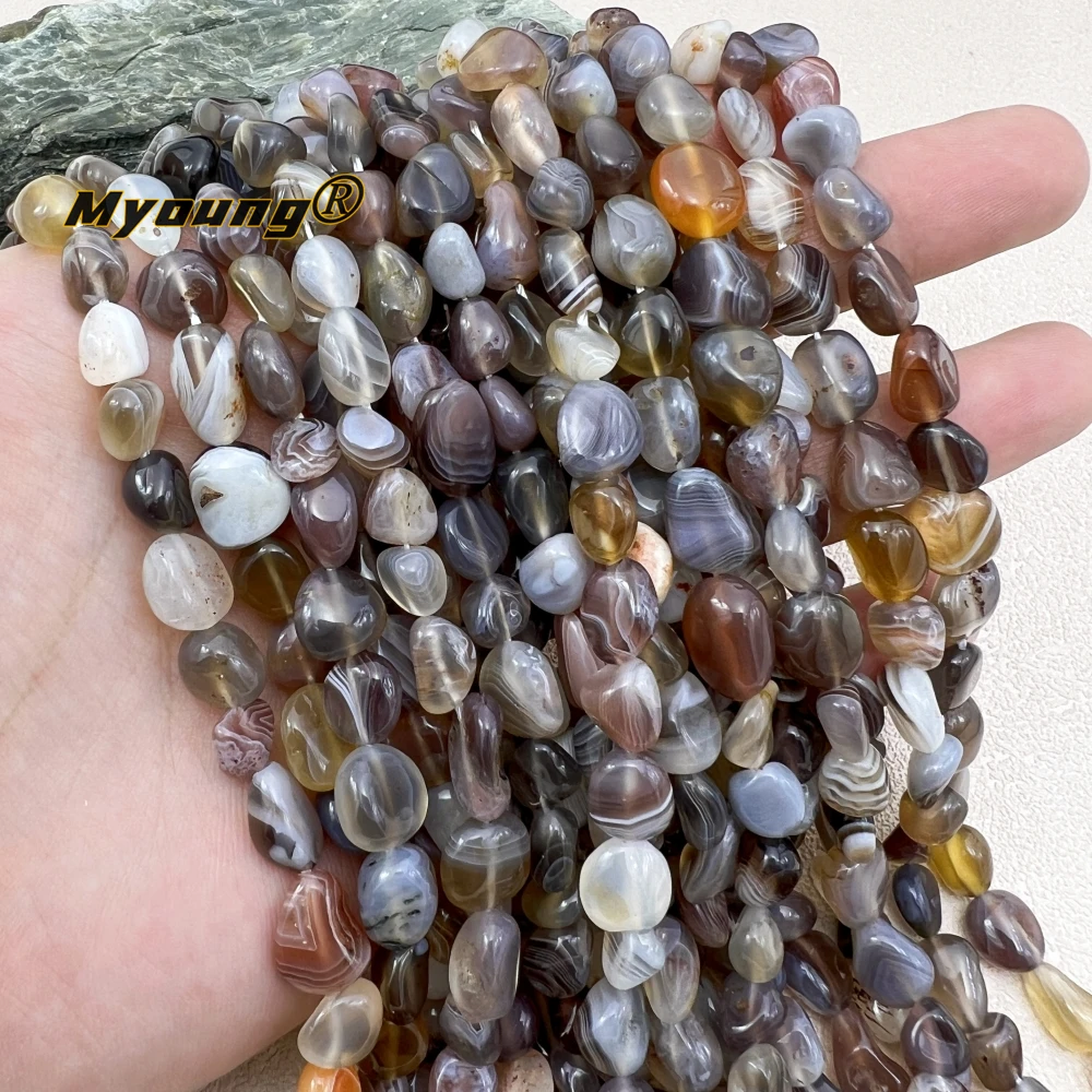 

5Strands Wholesale Irregular Natural Brown Botswana Lace Agates Stone Gravel Beads For DIY Jewelry Making MY240139