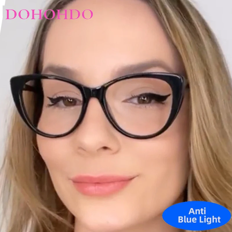 

Trendy Luxury Retro Cat Eye Eyeglasses Men Women Fashion Brand Designer Optical Spectacle Anti Blue Light Computer Eyeglasses