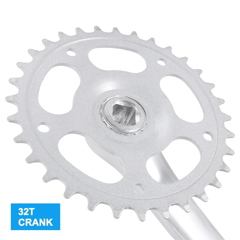 Bike Crankset Bicycle Chainring Pedals 32T Crank 165Mm Single Speed Bike Chainwheel