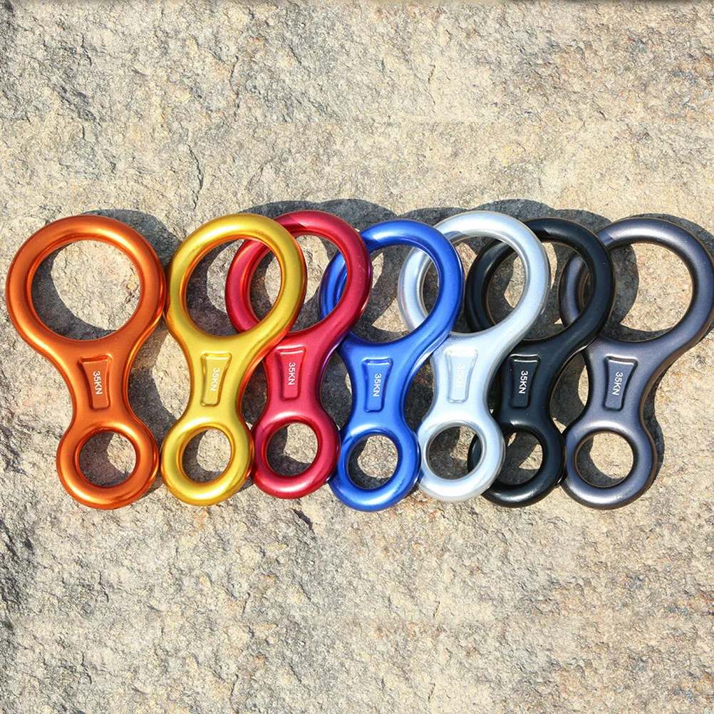 Aluminiowy zjeżdżalnik w kształcie ósemki do wspinaczki, alpinizmu i aktywności outdoorowych, lekki, wytrzymały, anodowany pierścień w kształcie ósemki.