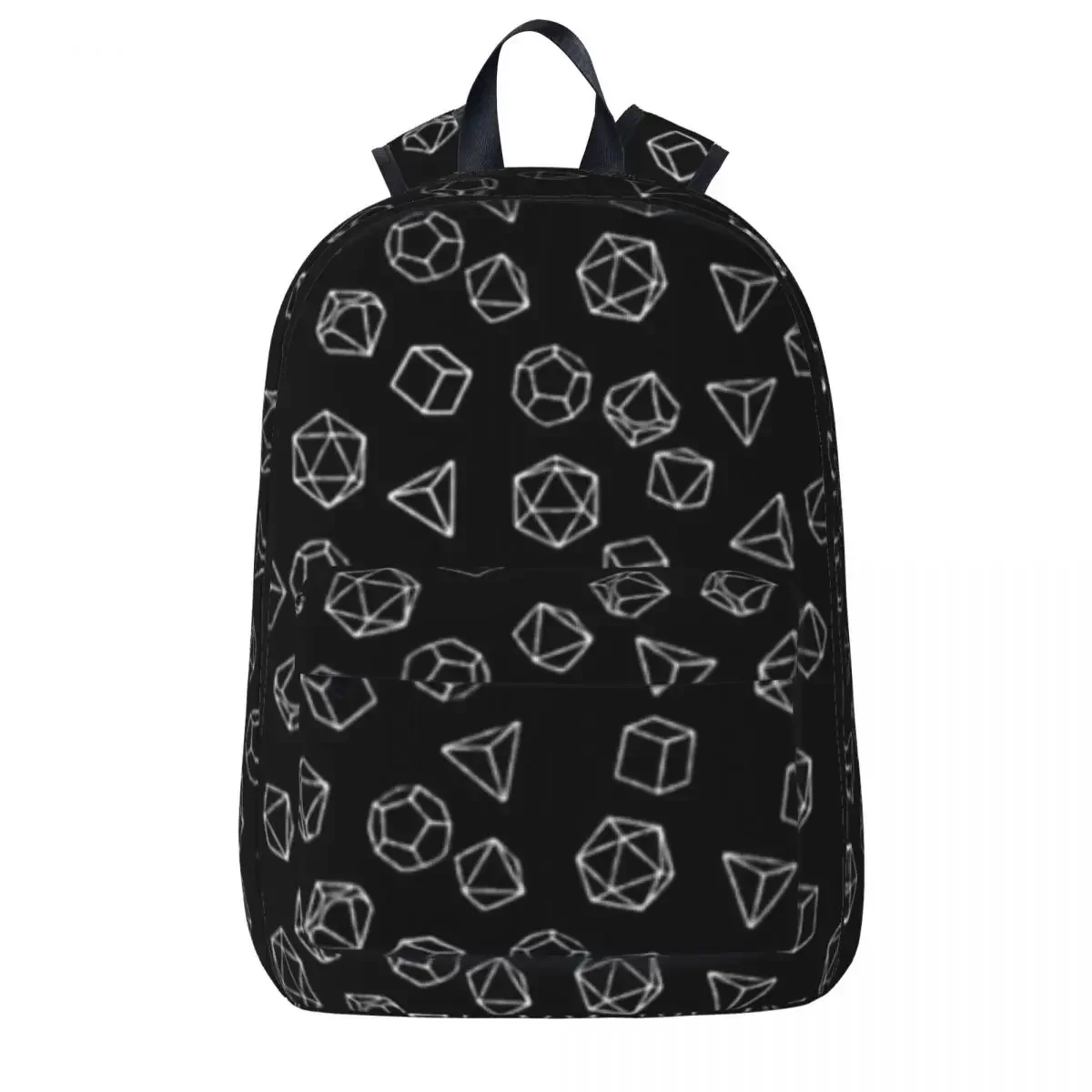 DnD Dice White On Black Pattern Woman Backpacks Boys Girls Bookbag Fashion Students School Bags Portability Laptop Rucksack