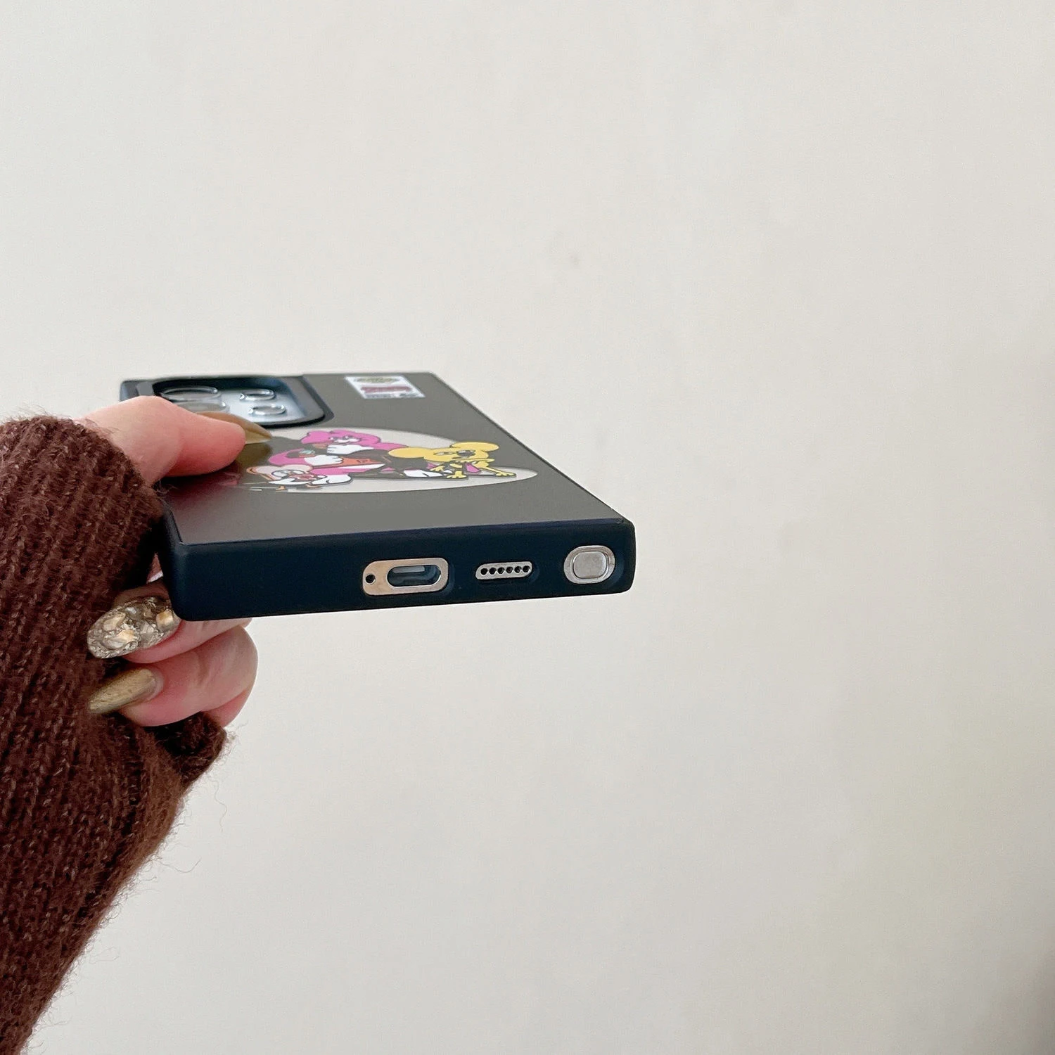 Чехол Cookie Cat с зеркальной поверхностью и черной рамкой для Samsung Galaxy S25 + Plus S24 S23 Ultra S25U