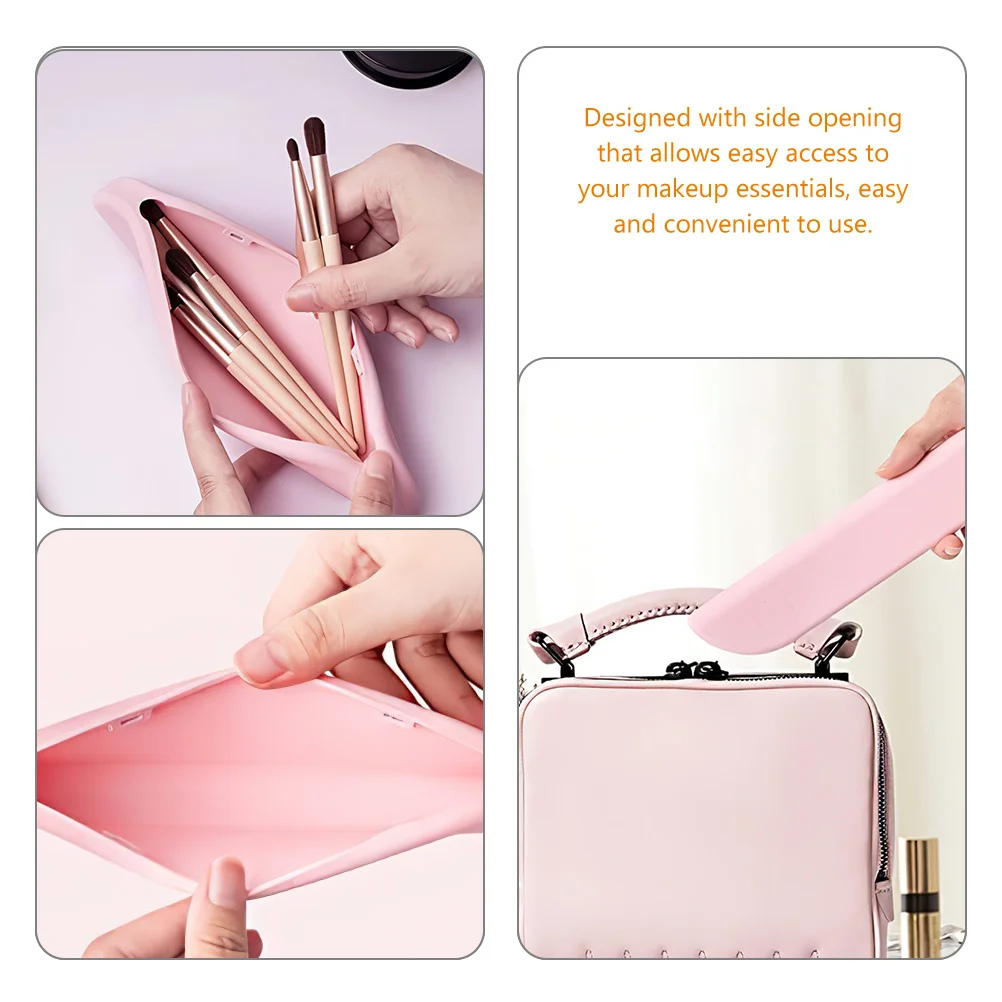 Makeup Brush Storage Box Bag Eyeshadow Case Holder Travel Container Portable Silica Gel