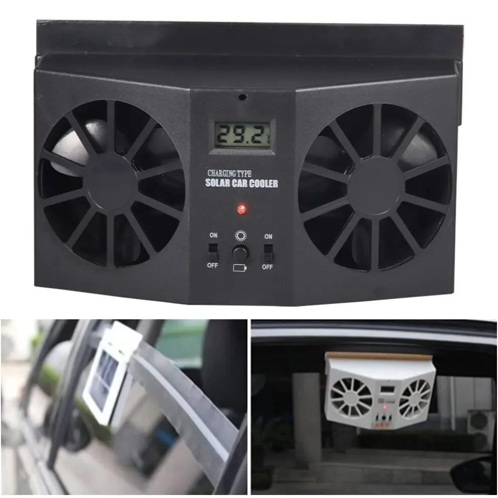 

New Solar Powered Car Cooling Fan Cooler Auto Window Air Vent Ventilation Fan