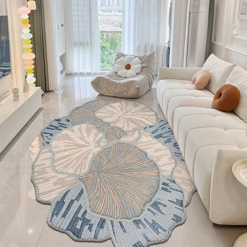 Irregular Shape Carpets for Living Room Light Luxury Bedroom Decor Large Carpet Thick Plush Cloakroom Floor Mat Fluffy Soft Rug