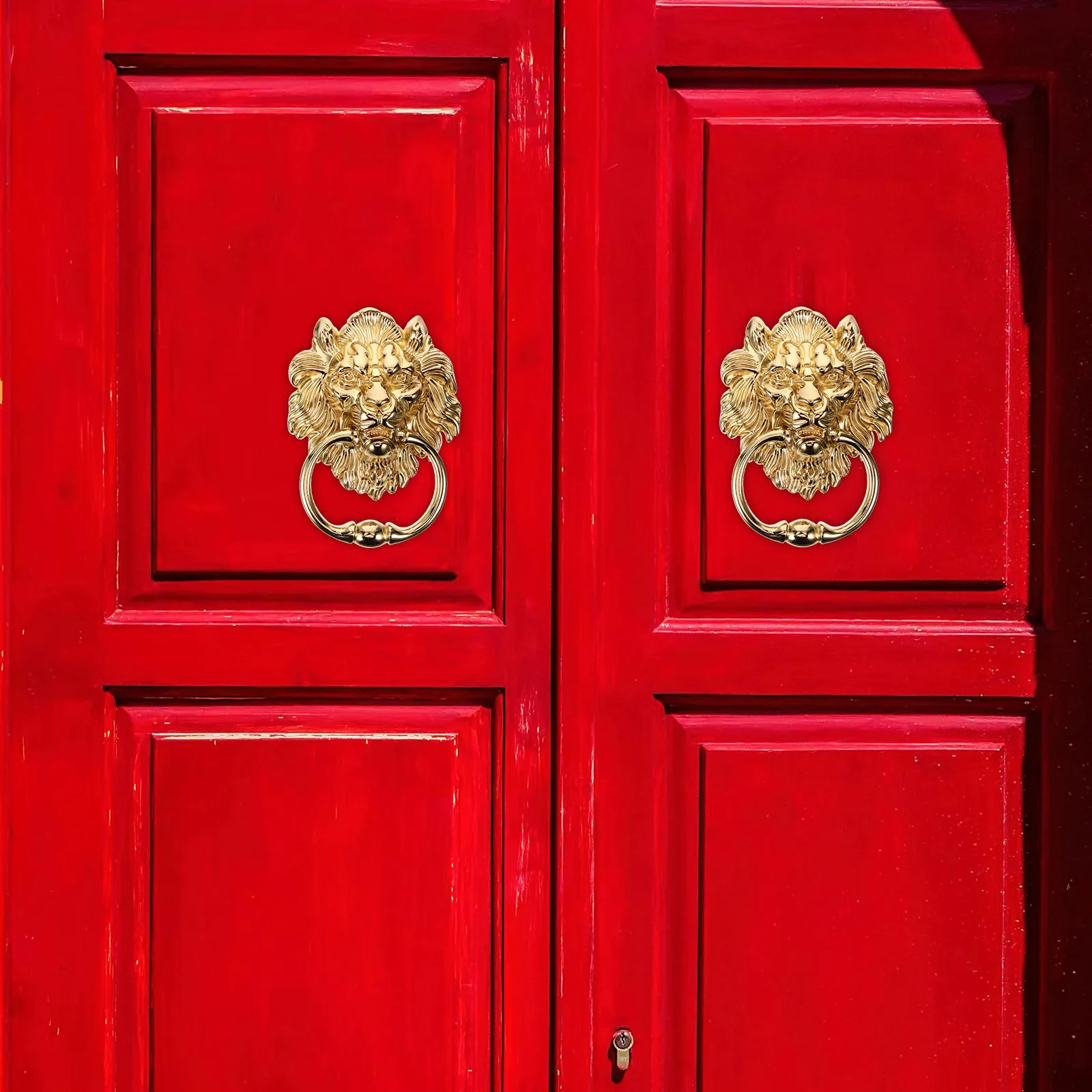 

Zinc Alloy Metal Door Handle Pull Lion Head Vintage Style Decorative Ring for Cabinet Drawer Door Gate Lion Head Pull