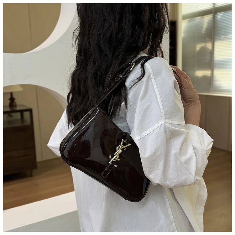 حقيبة تحت الإبط جديدة لعام 2025 - محفظة كروس/كتف محمولة باليد، حقيبة نسائية من الجلد اللامع، متعددة الاستخدامات وأنيقة #5