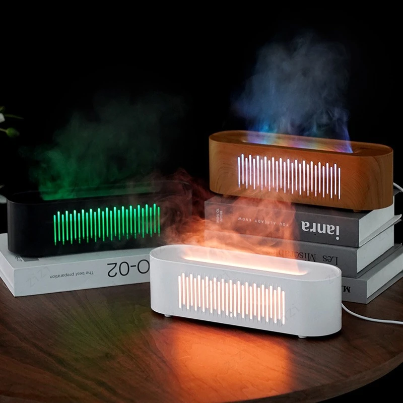 

Настольная машина для ароматерапии с красочным пламенем и ультразвуковым эфирным маслом тяжелого тумана, атмосферная легкая бесшумная ароматерапия