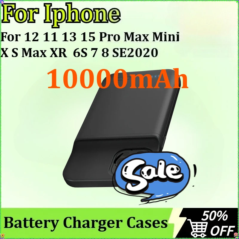 

For IPhone X S Max XR 6S 7 8 SE2020 Case Battery Case for Iphone 12 11 13 15 Pro Max Mini Power Bank Charger Cover 10000mAh