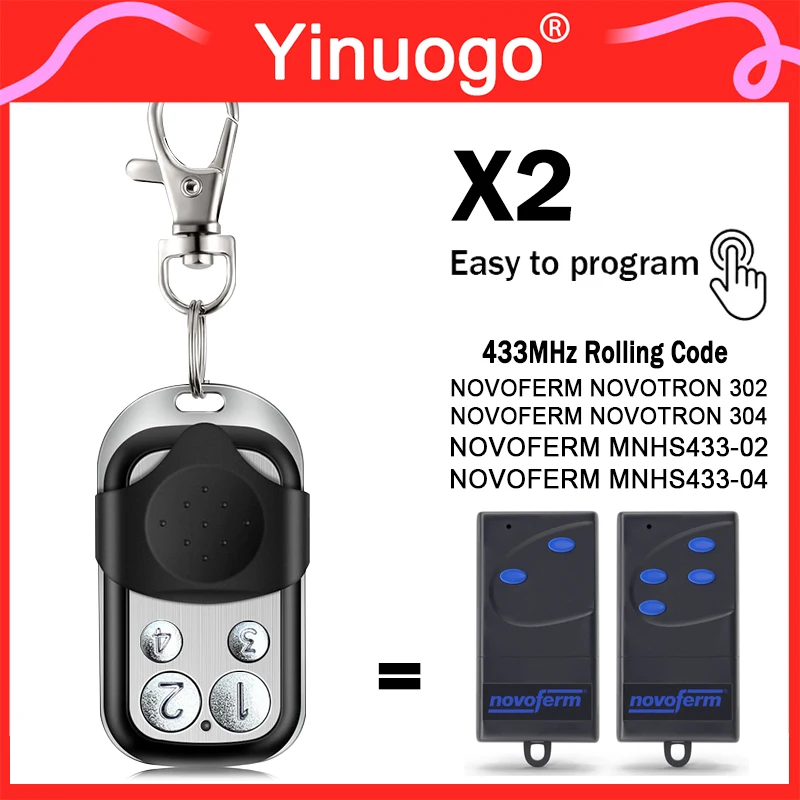 

For Novoferm Novotron 302 304 433 Gate Remote Control 433MHz Rolling Code NOVOFERM MNHS433 02 04 Garage Remote Control