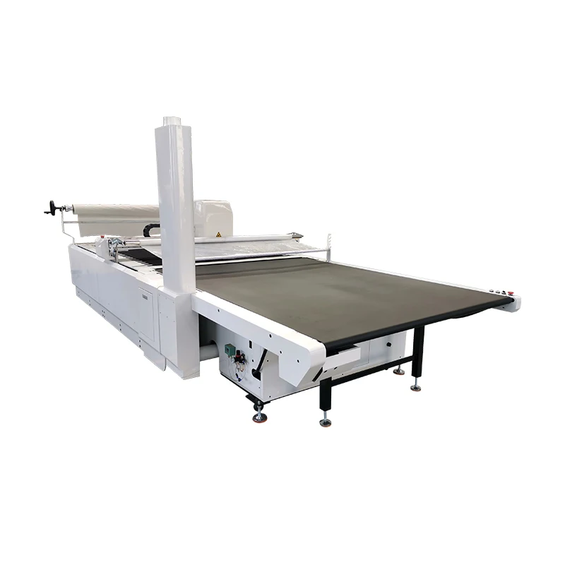 Jinan  fabric feeding cnc automatic digital knife cutting machine for leather tire cow fur felt