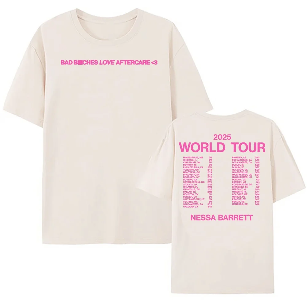 نيسا باريت 2025 جولة حول العالم جديد تي شيرت ألبوم ما بعدة نمط تي شيرت القطن تي شيرت رجالي المغني تي شيرت مطبوع
