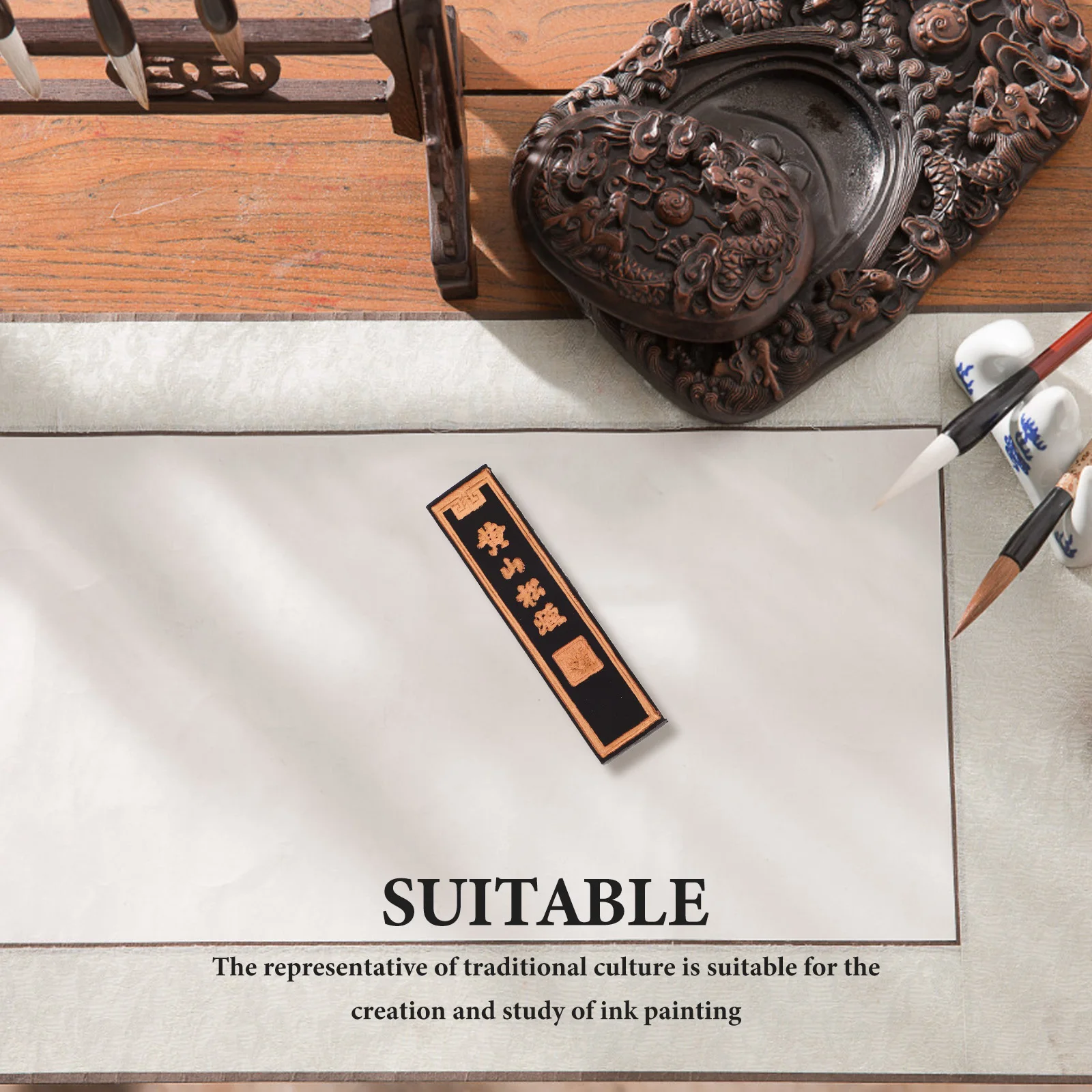 1-Kiefer-Tintenstift für chinesische Kalligraphie, Malerei, handgefertigt, tragbar, Tintenblock, Kunstbedarf, Zeichenwerkzeug, Unterricht