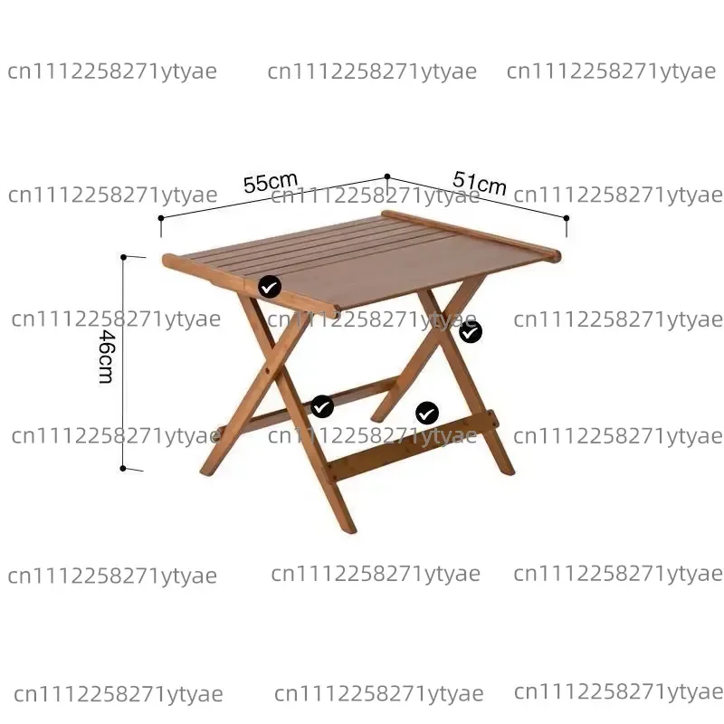 Outdoor bamboo waterproof and lightweight folding table multi-functional picnic table set, suitable for courtyard gardens,