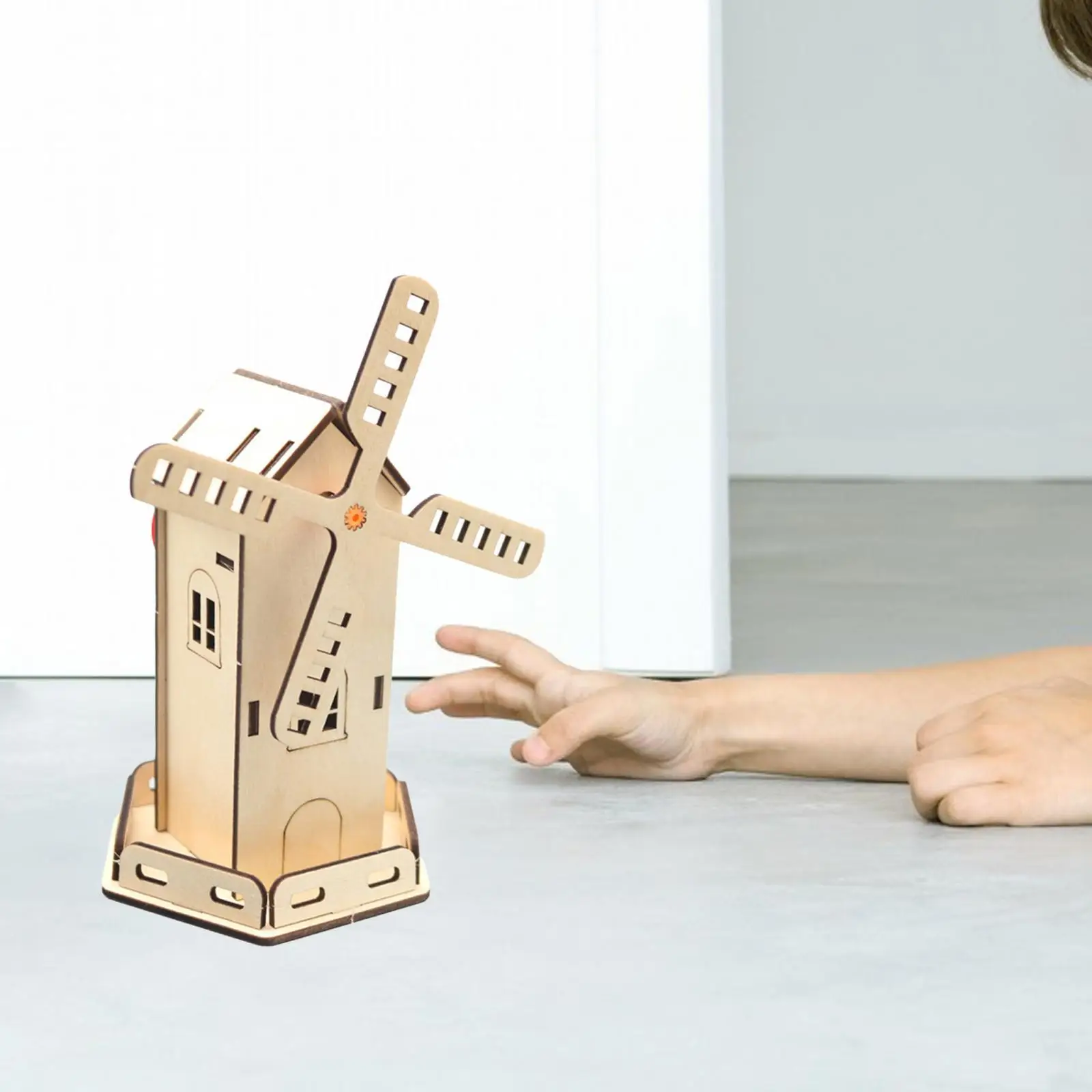 STEM Building Windmill Model Wooden DIY Kit for Boys Science Learning Toy Solar Energy Educational