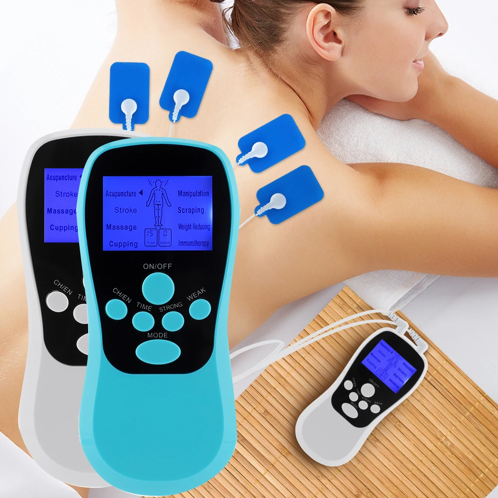 TENS Eletric Professional Muscle Stimulator Physiotherapy 8 Modes EMS Unit Machine Electrostimulator Pulse Body Massager Pads