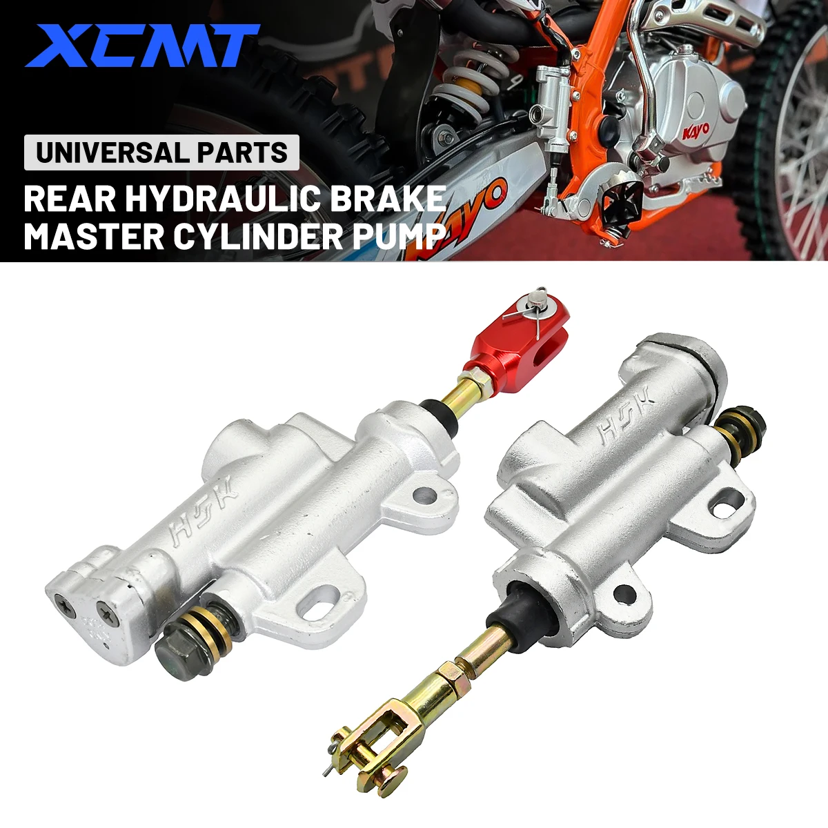 Motorcycle M10 40mm 50mm Double Hole Rear Hydraulic Brake Master Cylinder Pump For 50cc 70cc 110cc 125cc 150cc 250cc Universal