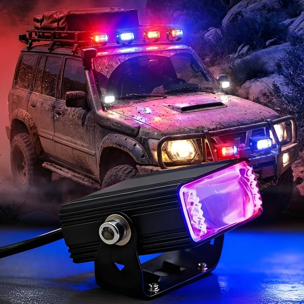 LED Motorcycle Spotlight 5 Lighting Modes Multi-Color Lens Headlight Yellow White Driving Fog Lamp Car Truck Auxiliary Lights
