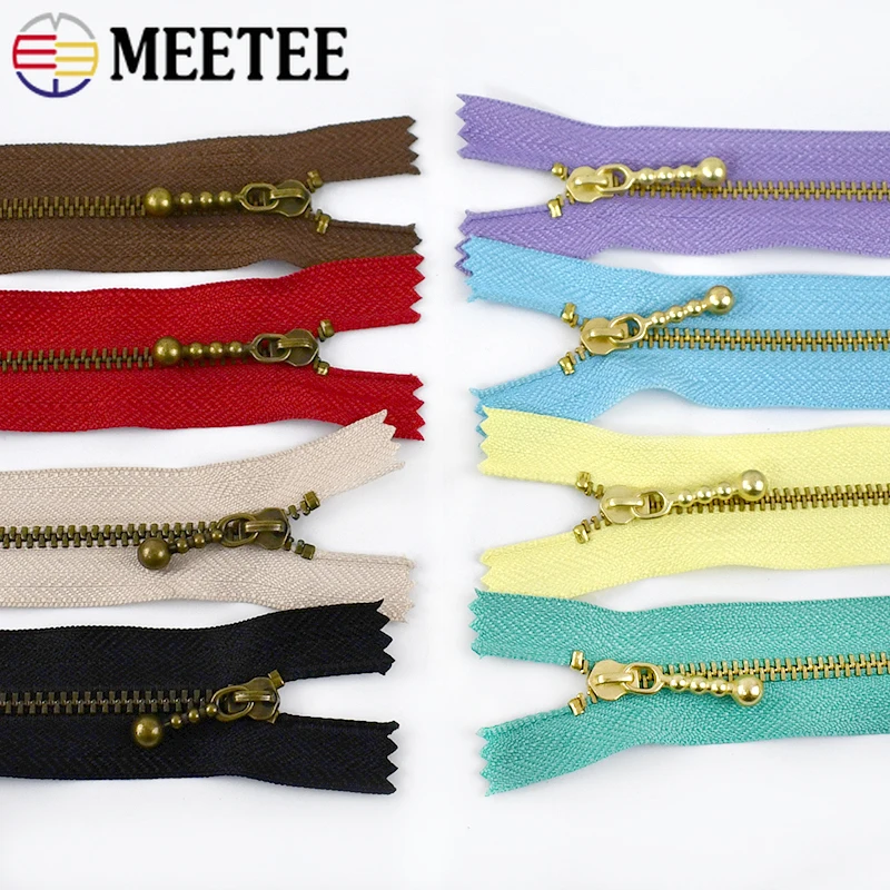 5/10Pcs Meetee 3# Metal Zippers 12-40cm Close-end Zip Closure for Purse Shoes Bags Zipper Repair Kit Sewing Accessories