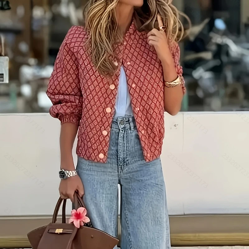 Herbst Casual Langarm Lose Mäntel Winter Elegante Taste Hight Straße Baseball Oberbekleidung Mode Oansatz Muster Druck Jacke