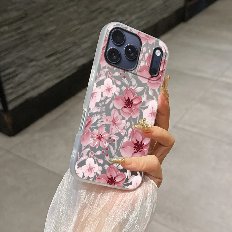 เคสโทรศัพท์แบบเจลลี่เนื้อแมท 2 in 1 สำหรับ iPhone 16 Pro 16e 17 Air 15 Plus 13 11 12 17 14 Pro Max ป้องกันการกระแทก  แบบนิ่ม  ใส