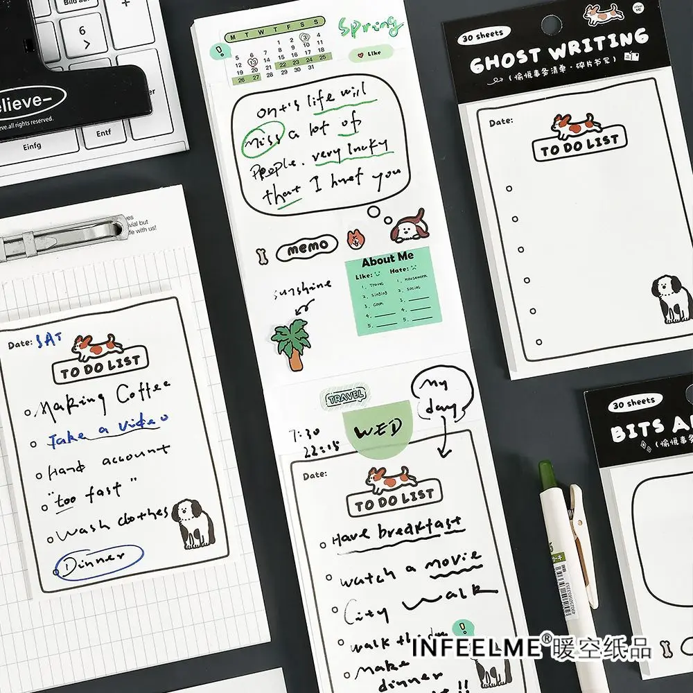 1pcs Single Style Optional 30sheet Sticky Notes Pleasant Things List Series Schedule Weekly Plan List Notes Sticky Notepads