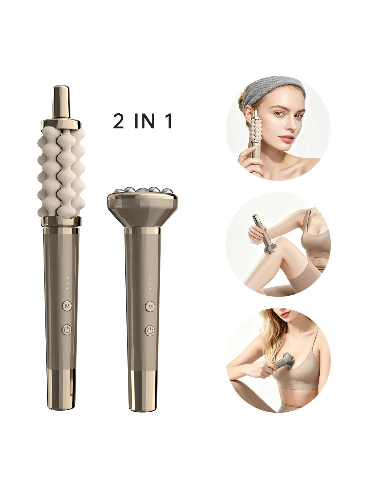 3D-Roller-Gesichtsmassagegerät – V-Shape Lifting- und Formungswerkzeug, Silikon-Wellenroller zur Anti-Aging-Behandlung und Hautstraffung