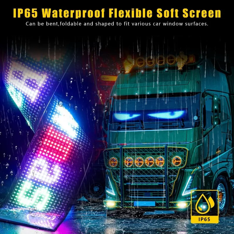 

Devil Eyes Light LED Decorative Light Programmable LED Scrolling Sign Atmosphere Lamp Rear Warning Lamp for Car Windshield