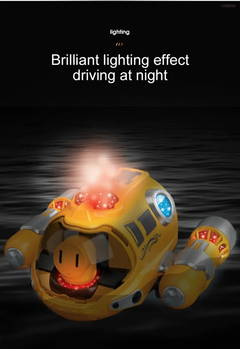 Remote-controlled Electric Boat 2.4G_Hz Waterproof Spray Light RC Electric Steam Boat Toy for Boys and Girls Kids Festival Gifts