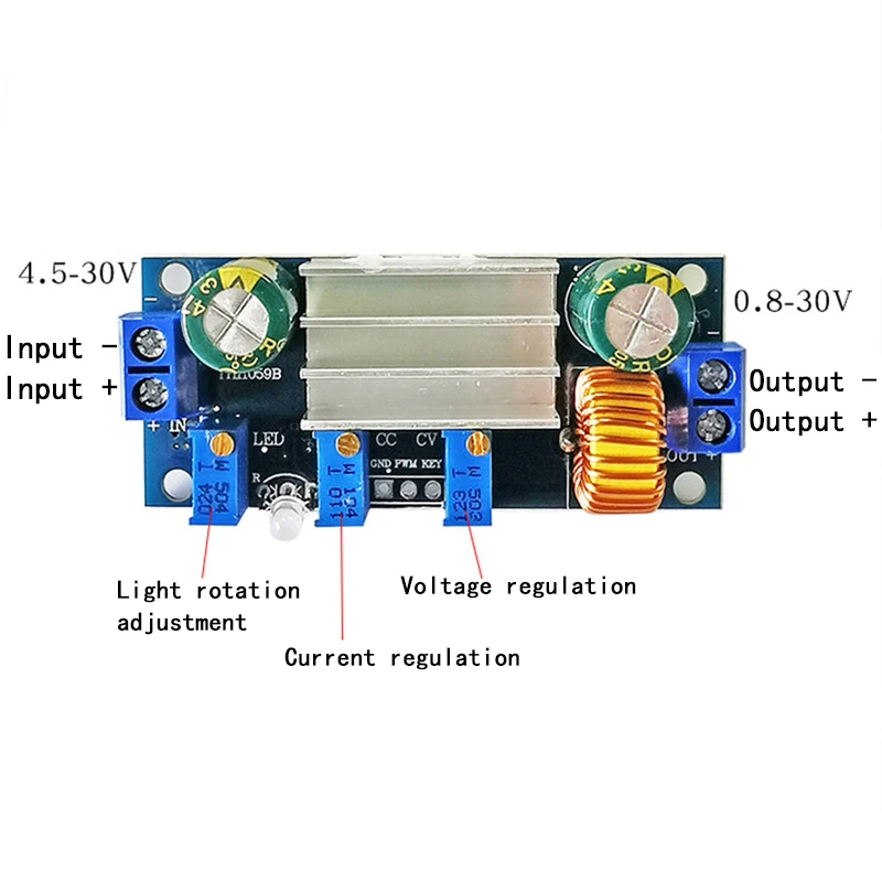 Proteção Automática! 5A Max DC-DC XL4005 Step Down Buck Módulo de fonte de alimentação Placa de carga de lítio CC/CV ajustável para Arduino