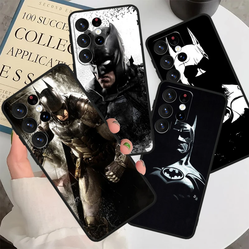 B-batmans Superhero For Samsung S24 S23 S22 S21 S20 FE S10e S10 S9 Ultra Plus Plus Soft Silicone Black Phone Case