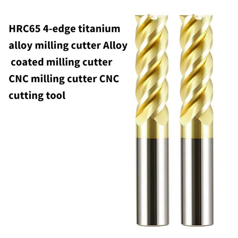

HRC65 four-edge tungsten steel end mill high temperature coated titanium alloy end mill
