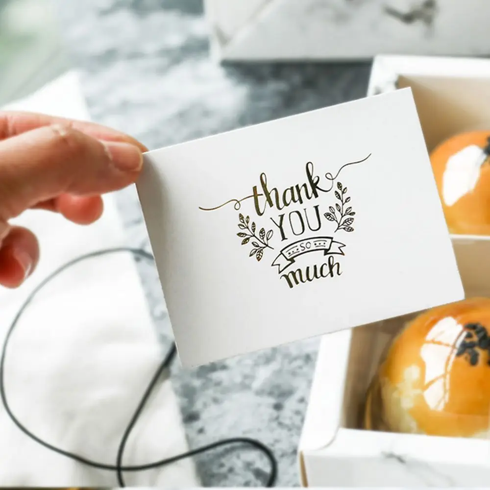 

100 шт., открытки с надписью «Thank You»