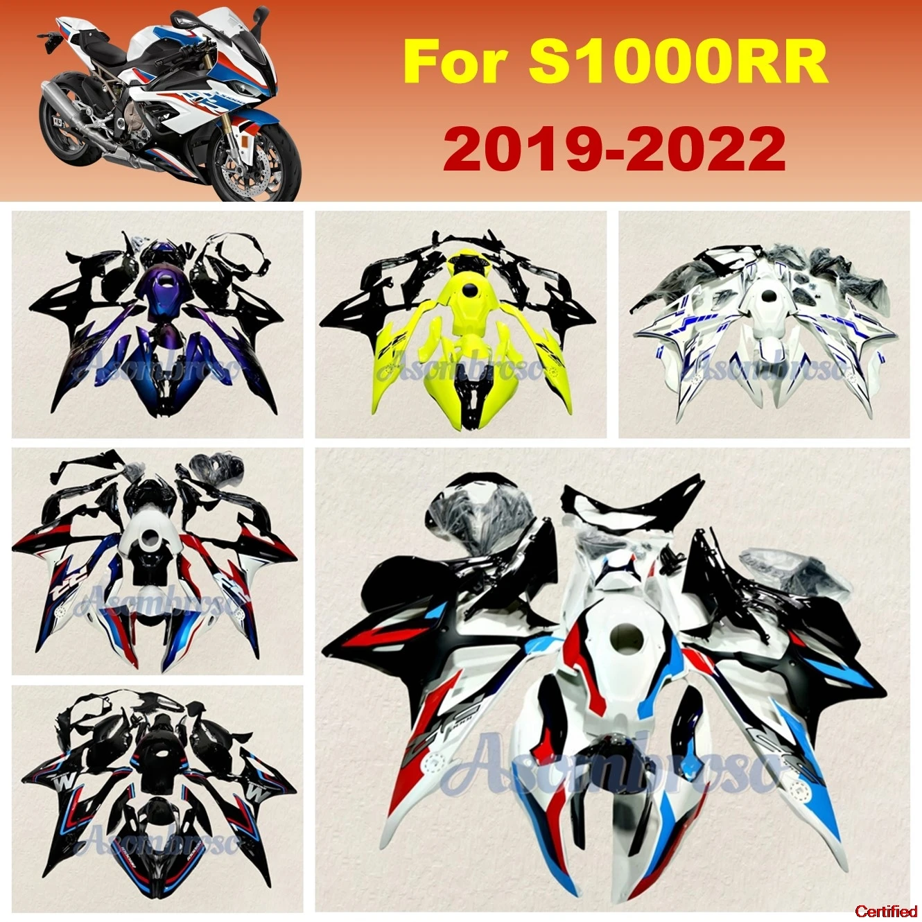 

Motorcycle Bodywork For BMW S1000RR 2019 2020 2021 2022 Brand Full Fairing Kit ABS ZXMT