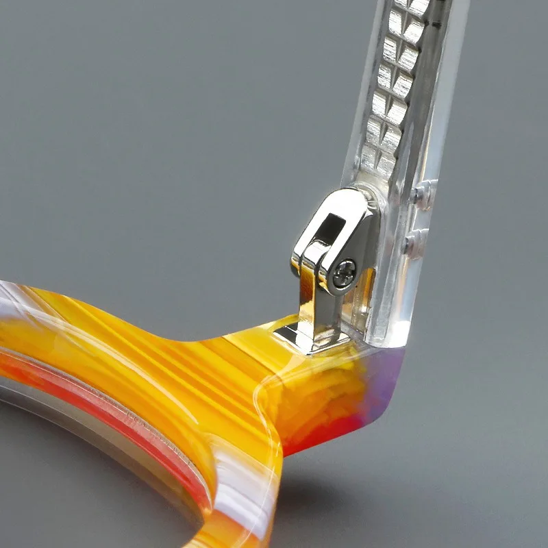 نظارات قراءة فوتوكروميك للرجال مصنوعة يدويًا من الأسيتات نظارات دائرية عدسات بصرية مضادة للضوء الأزرق أو نظارات الإشعاع